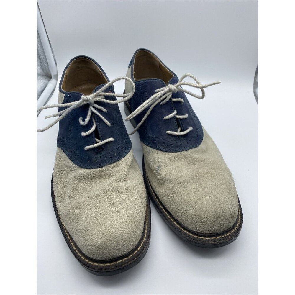 Johnston & Murphy Gray Navy Blue Saddlebuck Oxfords Men’s 11 Style 059-0557